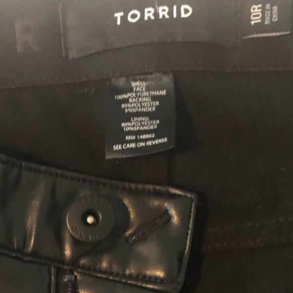 Torrid black faux leather trousers size 10 - Picture 4 of 16